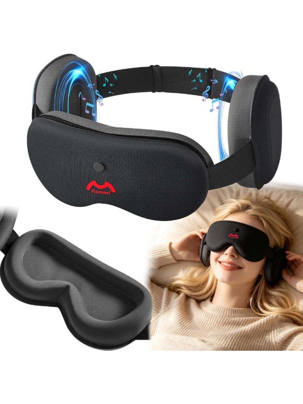 Cozy Bluetooth Sleep Mask with White Noise Headphones for Ultimate Relaxation